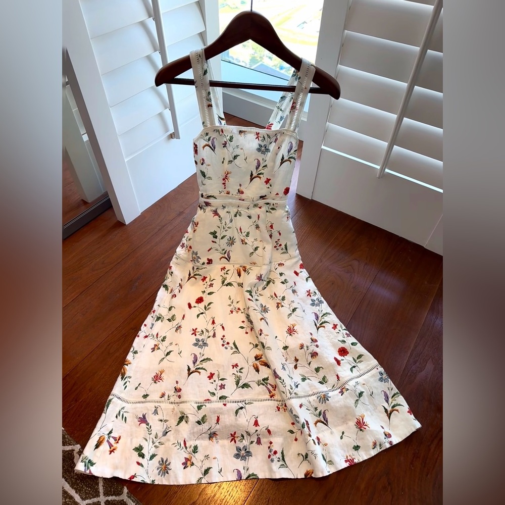 Reformation Everett Linen Dress In Corsini, brand new, never worn, no flaws. - Picture 7 of 15